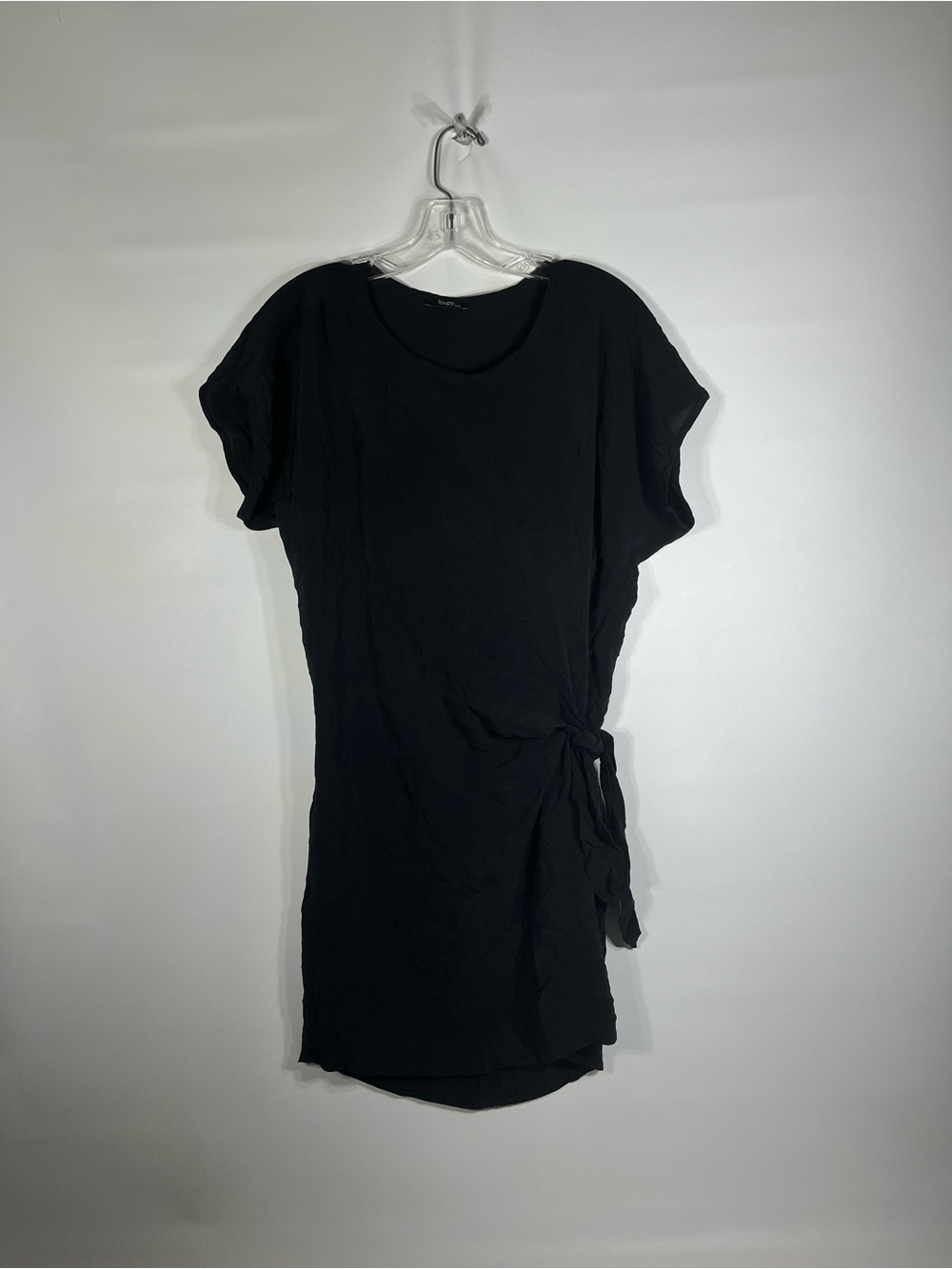 Toupy Paris Size Small Women's Black Mini Dress with Side Tie